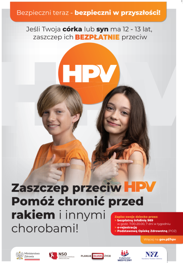 Plakat promujący szczepienia HPV