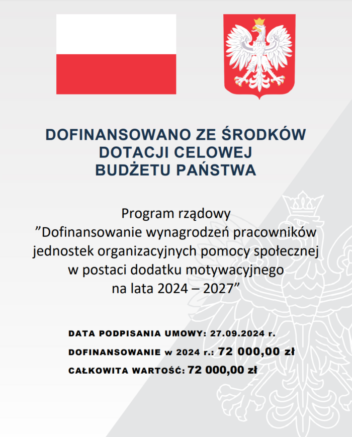 dofinansowanie ze środków dotacji celowej budżetu państwa