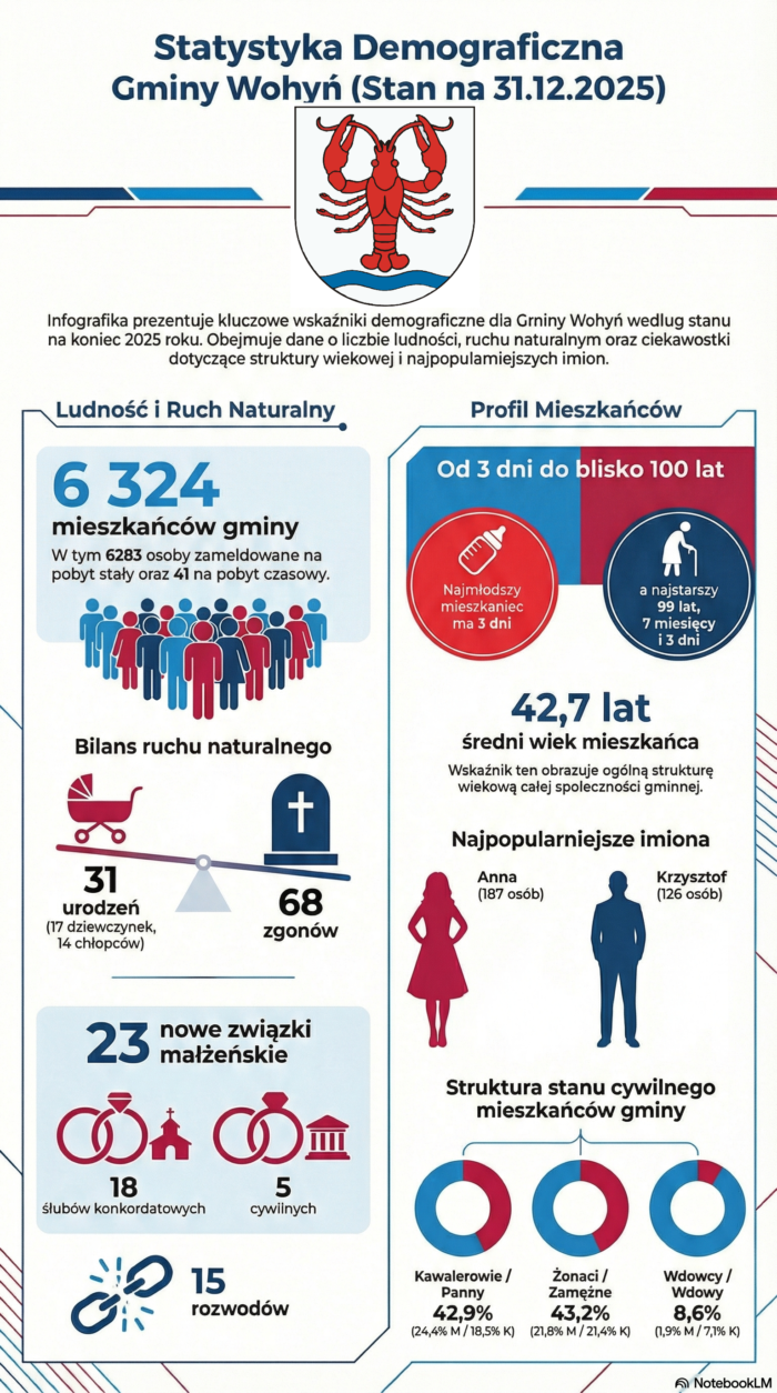 Statystyka demograficzna Gminy Wohyń